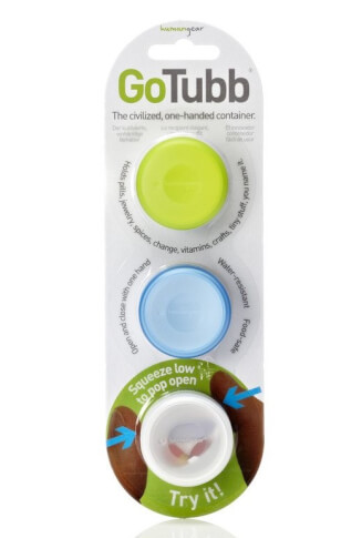 Pojemniki turystyczne GoTubb S 3-pack clear/green/blue Humangear