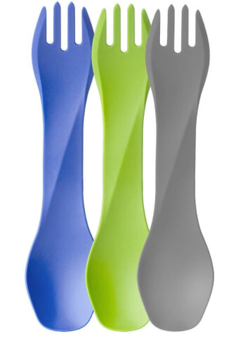 Zestaw 3 sporków GoBites Uno 3-Pack blue/grey/green Humangear