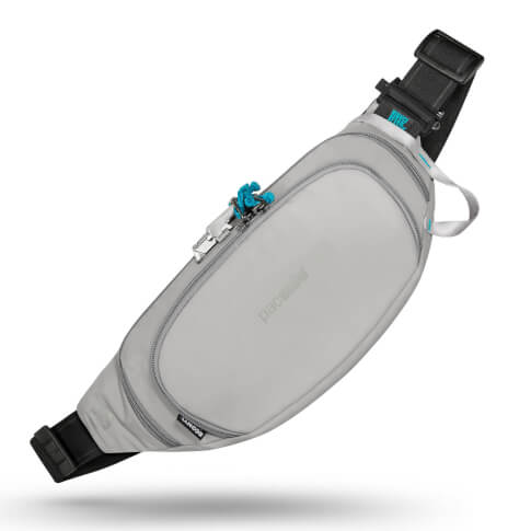 Saszetka nerka antykradzieżowa ECO grey Pacsafe