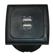 Gniazdo C-line USB podwójne 3,1A + ramka + isobox antracyt Haba