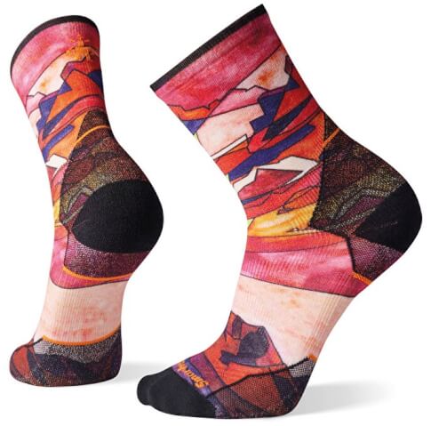 Skarpety biegowe U'S Athlete Edition Run Print Crew orange red Smartwool