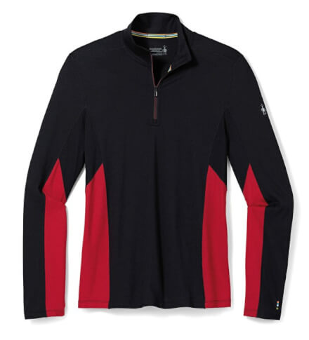 Koszulka z wełny merino M'S Merino Sport Long Sleeve 1/4 Zip black-red Smartwool