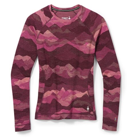 Bluzka termoaktywna W'S Classic Thermal Merino Base Layer Pattern Crew Boxed fuchsia scape Smartwool