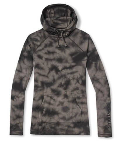 Bluza merino W'S Thermal PlantBased Dye Merino LogoHoodie black marble Smartwool