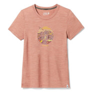 Koszulka z wełny merino W'S Peak Freedom Graphic Short Sleeve Tee Slim Fit copper heather Smartwool