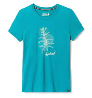Koszulka z wełny merino W'S Sage Plant Graphic Short Sleeve Tee Slim Fit deep lake Smartwool