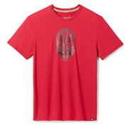 Koszulka z wełny merino U'S Mountain Trail Graphic Short Sleeve Tee Slim Fit red Smartwool