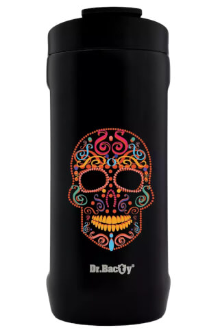 Turystyczny kubek termiczny Notus 2w1 360ml Skull black Dr Bacty