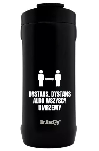 Turystyczny kubek termiczny Notus 2w1 360ml Dystans black Dr Bacty