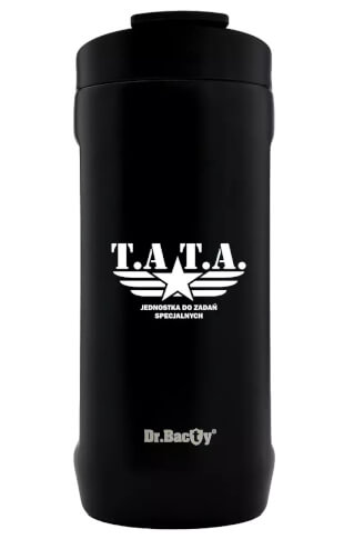 Turystyczny kubek termiczny Notus 2w1 360ml TATA black Dr Bacty