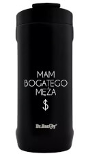 Turystyczny kubek termiczny Notus 2w1 360ml Bogaty mąż black Dr Bacty