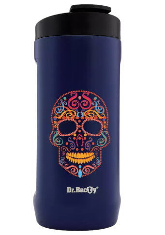 Turystyczny kubek termiczny Notus 2w1 360ml Skull navy Dr Bacty
