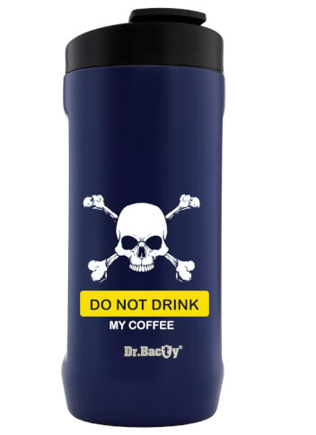Turystyczny kubek termiczny Notus 2w1 360ml Don't drink my coffee navy Dr Bacty