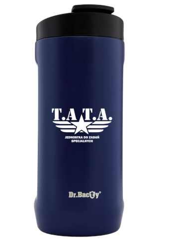 Turystyczny kubek termiczny Notus 2w1 360ml TATA navy Dr Bacty