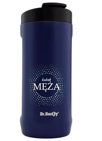 Turystyczny kubek termiczny Notus 2w1 360ml Kubek męża navy Dr Bacty