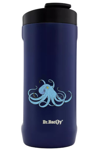 Turystyczny kubek termiczny Notus 2w1 360ml Ośmiornica blue navy Dr Bacty
