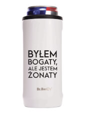 Turystyczny kubek termiczny Notus 2w1 360ml Byłem bogaty white Dr Bacty