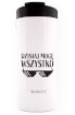 Turystyczny kubek termiczny Notus 2w1 360ml Dzisiaj mogę wszystko white Dr Bacty