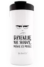 Turystyczny kubek termiczny Notus 2w1 360ml Nie słodzę white Dr Bacty