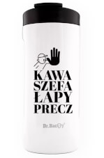 Turystyczny kubek termiczny Notus 2w1 360ml Kawa szefa white Dr Bacty
