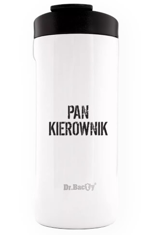 Turystyczny kubek termiczny Notus 2w1 360ml Kierownik white Dr Bacty