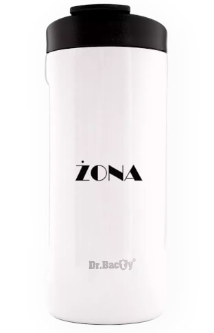 Turystyczny kubek termiczny Notus 2w1 360ml Żona white Dr Bacty