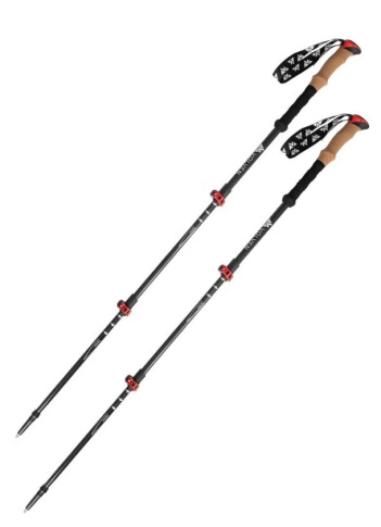 Karbonowe kije trekkingowe Adventure Carbon czerwone Volven