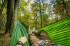 Hamak Lesovik BYSTRY treetop green z systemem zawieszenia SNEKA