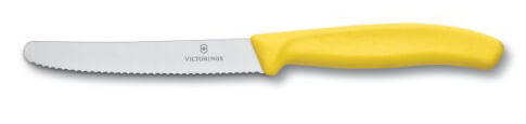 Nóż do pomidorów Victorinox zaokrąglony czubek, ząbkowany 11cm – żółty