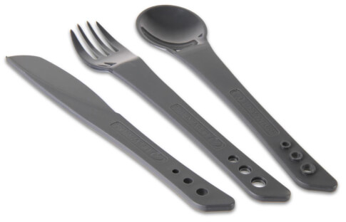 Sztućce turystyczne Ellipse Camping Cutlery Set szare Lifeventure