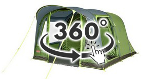 Widok panoramiczny 360 namiotu Coleman weathermaster 4