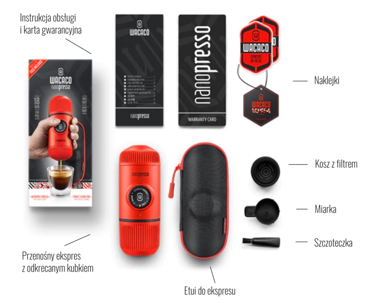 Co zawiera nanopresso wacaco lava red