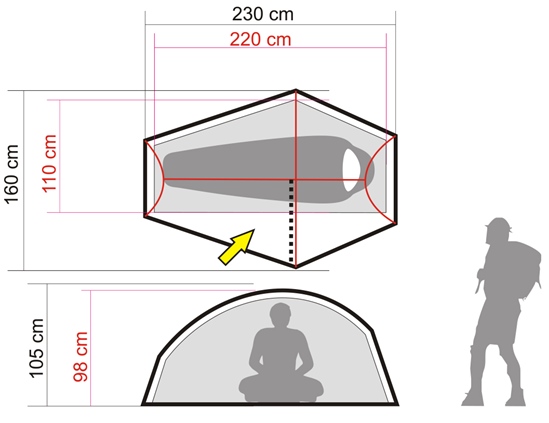 wymiary namiotu litio 1 UL Tent